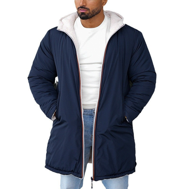 Herren Parka Wendbar Kuschelig Innenfutter Praktische Taschen
