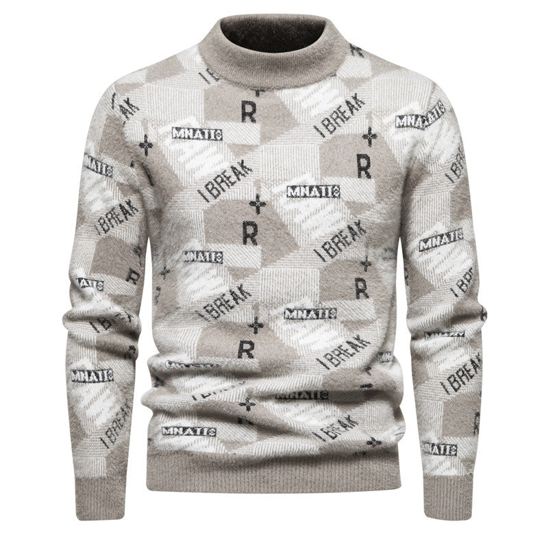 Herren Pullover Strukturiert Modern Rundhals