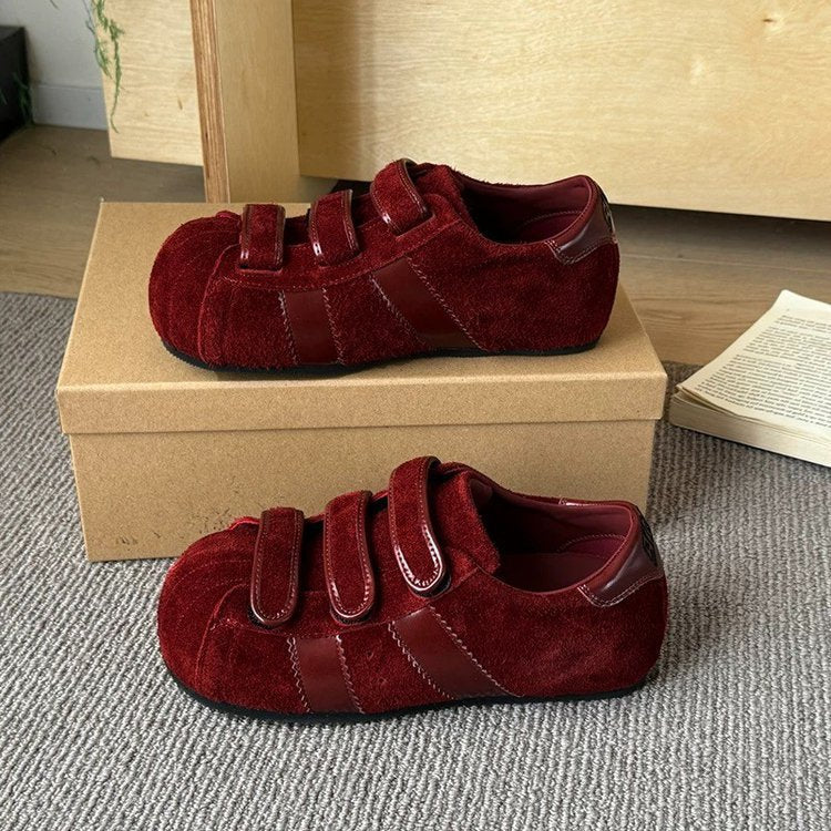 Damen Clogs Weich Wildleder Bequem Klettverschluss