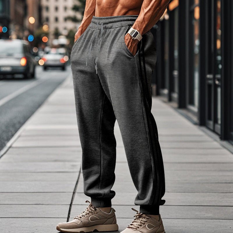 Herren Jogginghose Elastisch Sportlich Mit Seitenstreifen