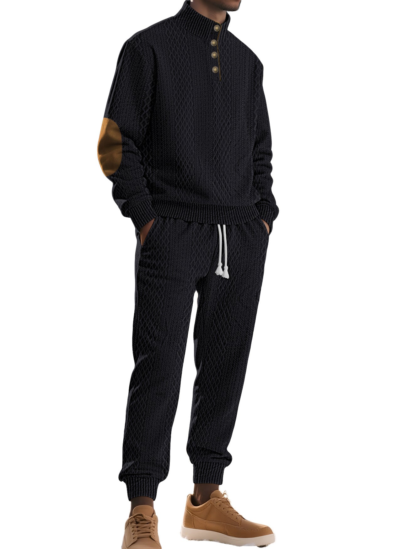 Herren Strickanzug Modern mit Kragen Warm