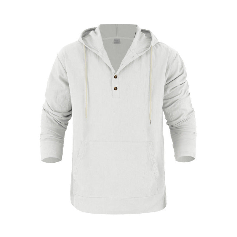 Herren Pullover Kapuze Knopfleiste Modern Stadtlook