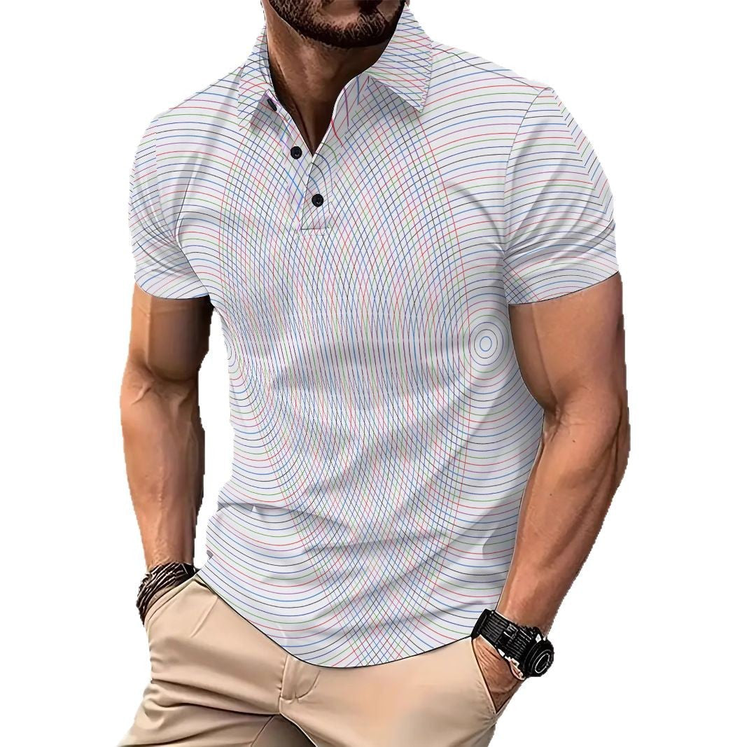 Herren Poloshirt Modern Grafikdesign Funktionsschnitt