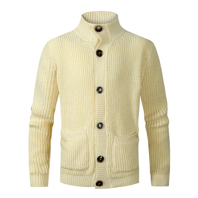 Herren Strickcardigan Modern mit Kragen und Knöpfen