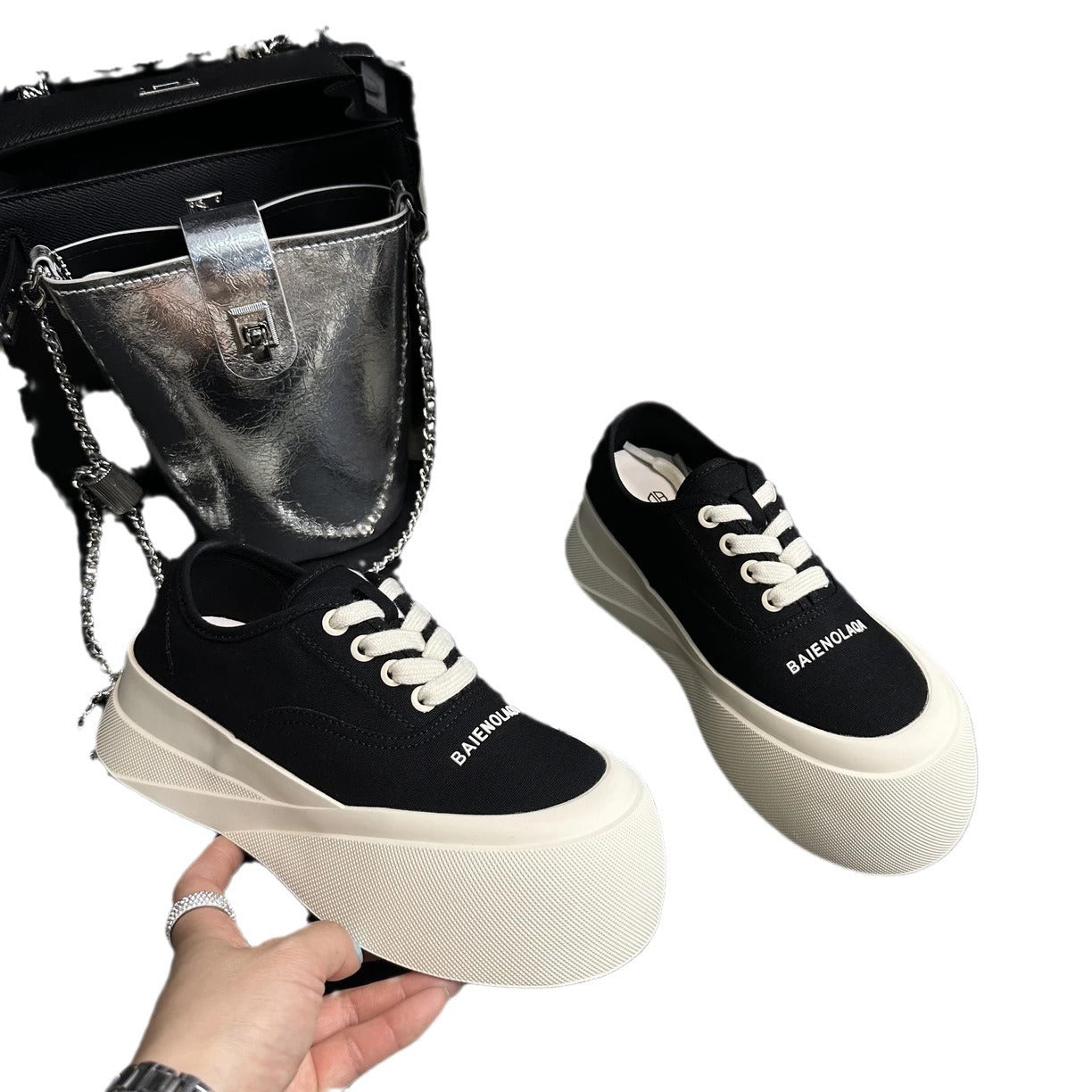 Damen Sneaker Plateau Hoch Komfortable Schuhe Modern