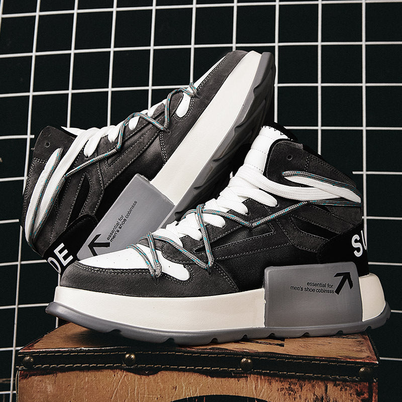 Herren Sneaker High-Top Sportlich mit Traktionssohle Schwarz Modisch