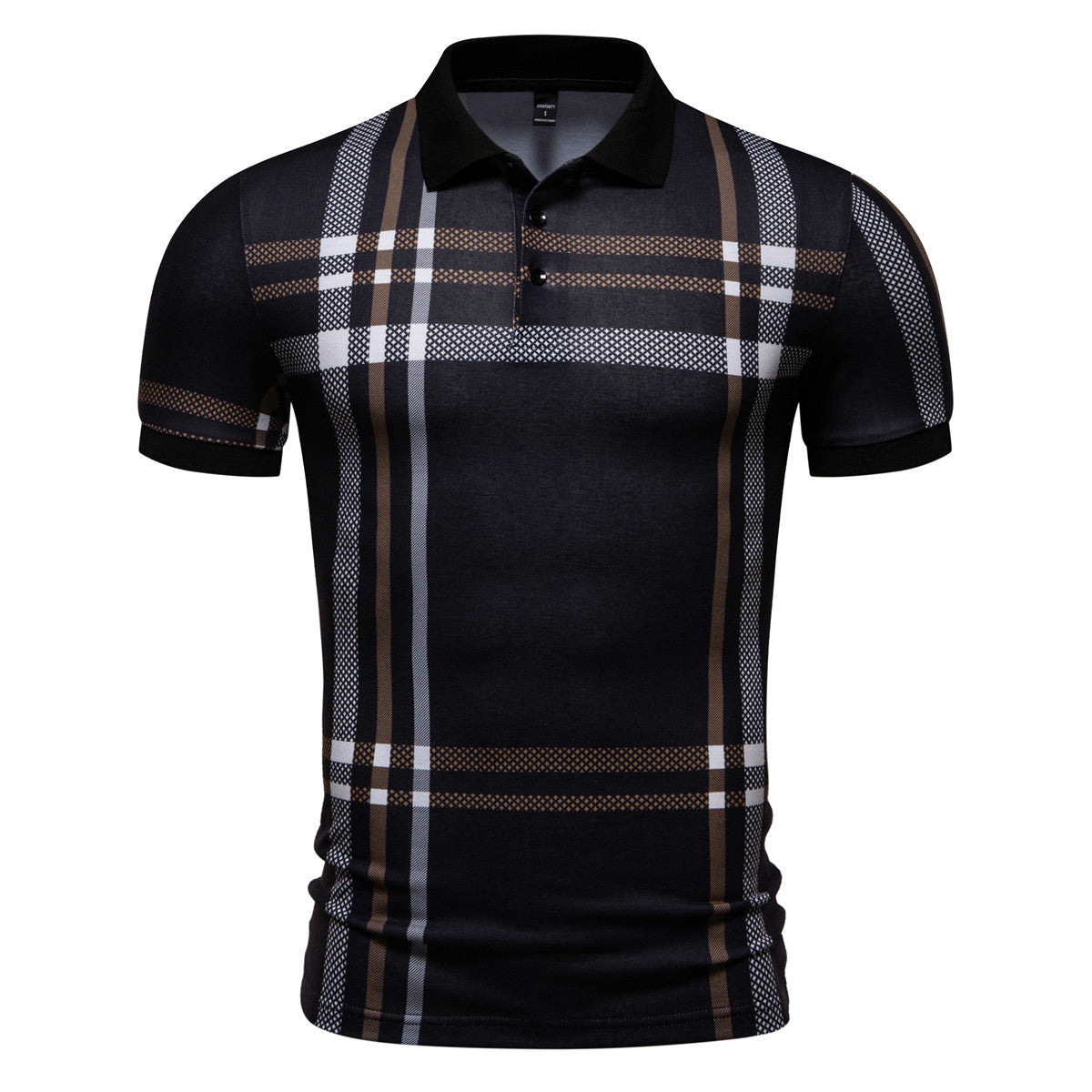Herren Polohemd Kurzarm Karomuster Elastisch Modern