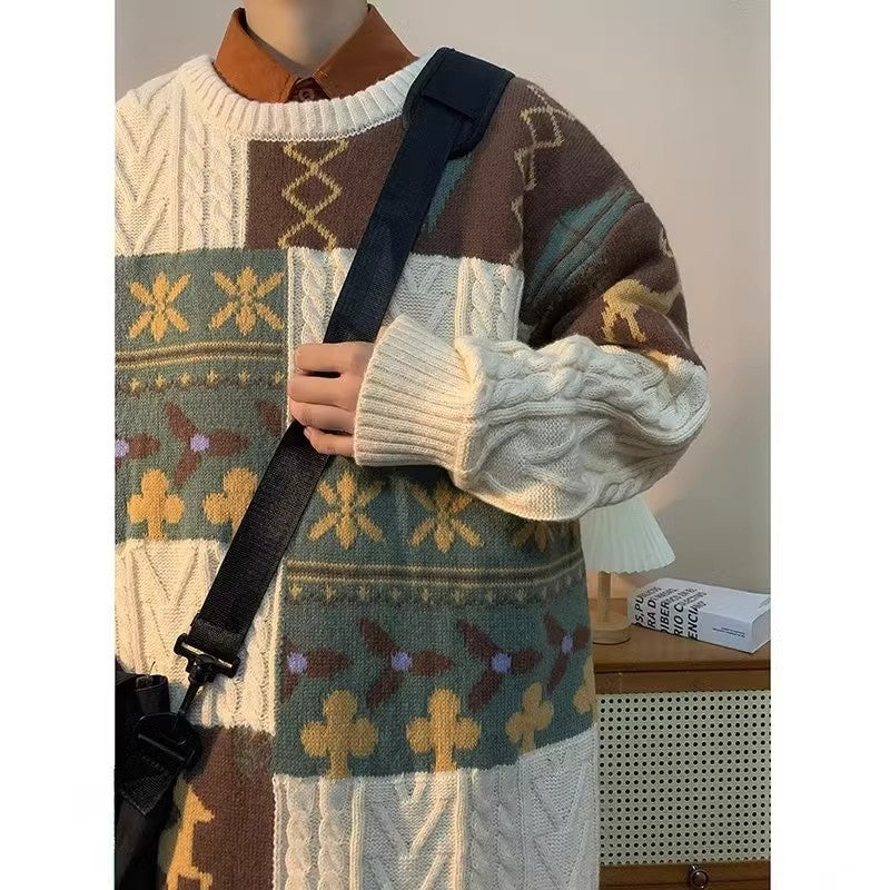 Grobstrickpullover Damen Gemustert Trendig Modern