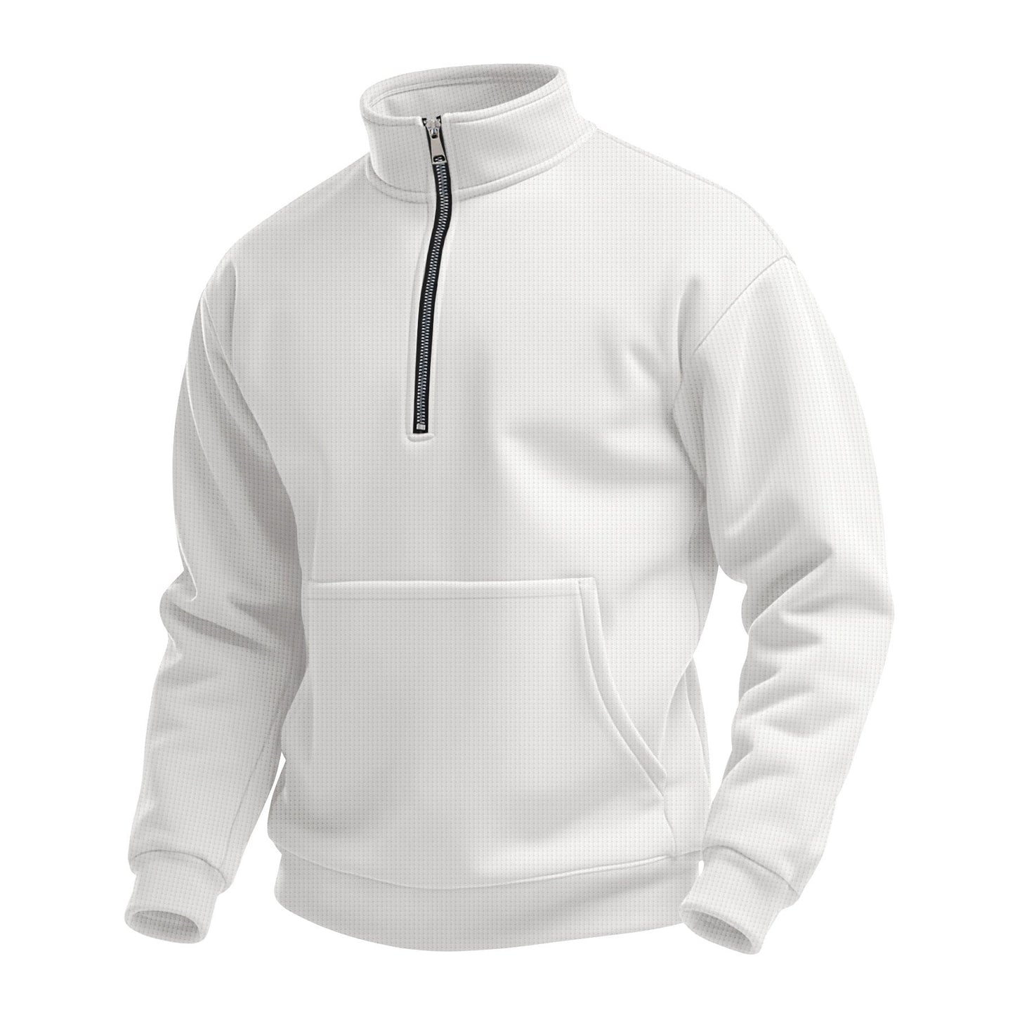 Herren Fleece Pullover Warm mit Klappkragen