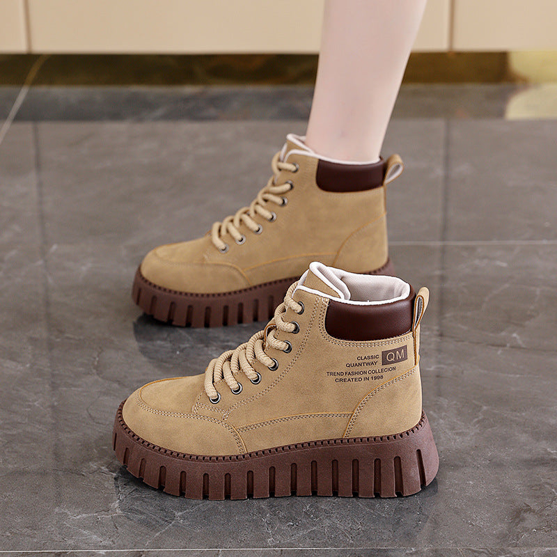 Damen Sneaker High-Top Dicksohle Trendy Schuhe Frauen