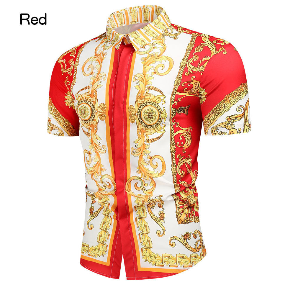 Herren Kurzarmhemd Barock Design Elegant Berlin