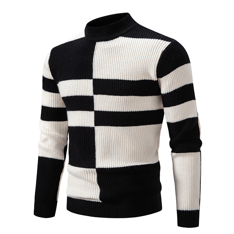 Herren Rollkragenpullover Strukturiert Modern Grau