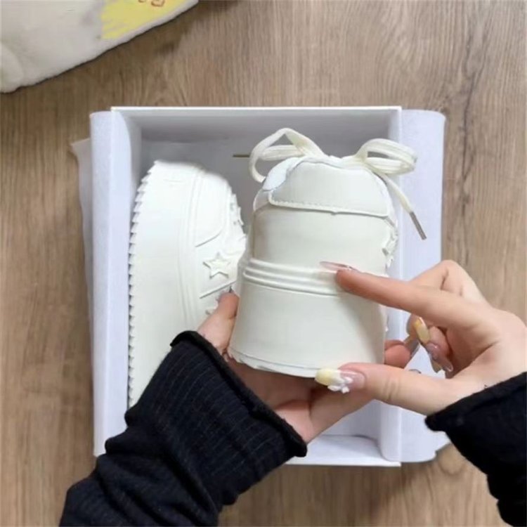 Damen Plateau Sneaker Sternen Muster Komfort Sohle