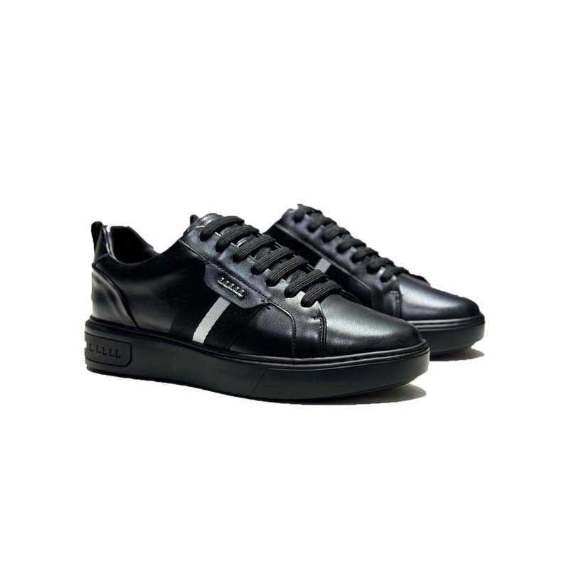 Damen Sneaker Lederschuhe Modern Trendy Schwarz