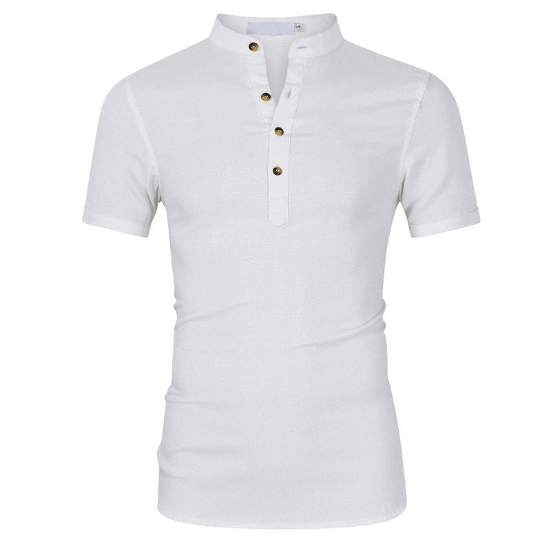 Herren Hemd Kurzarm Henley Style Modern