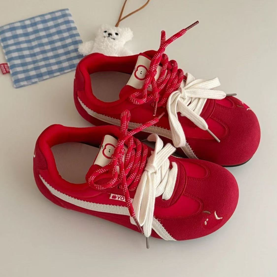 Damen Sneaker Sportlich bunte Früchtemuster