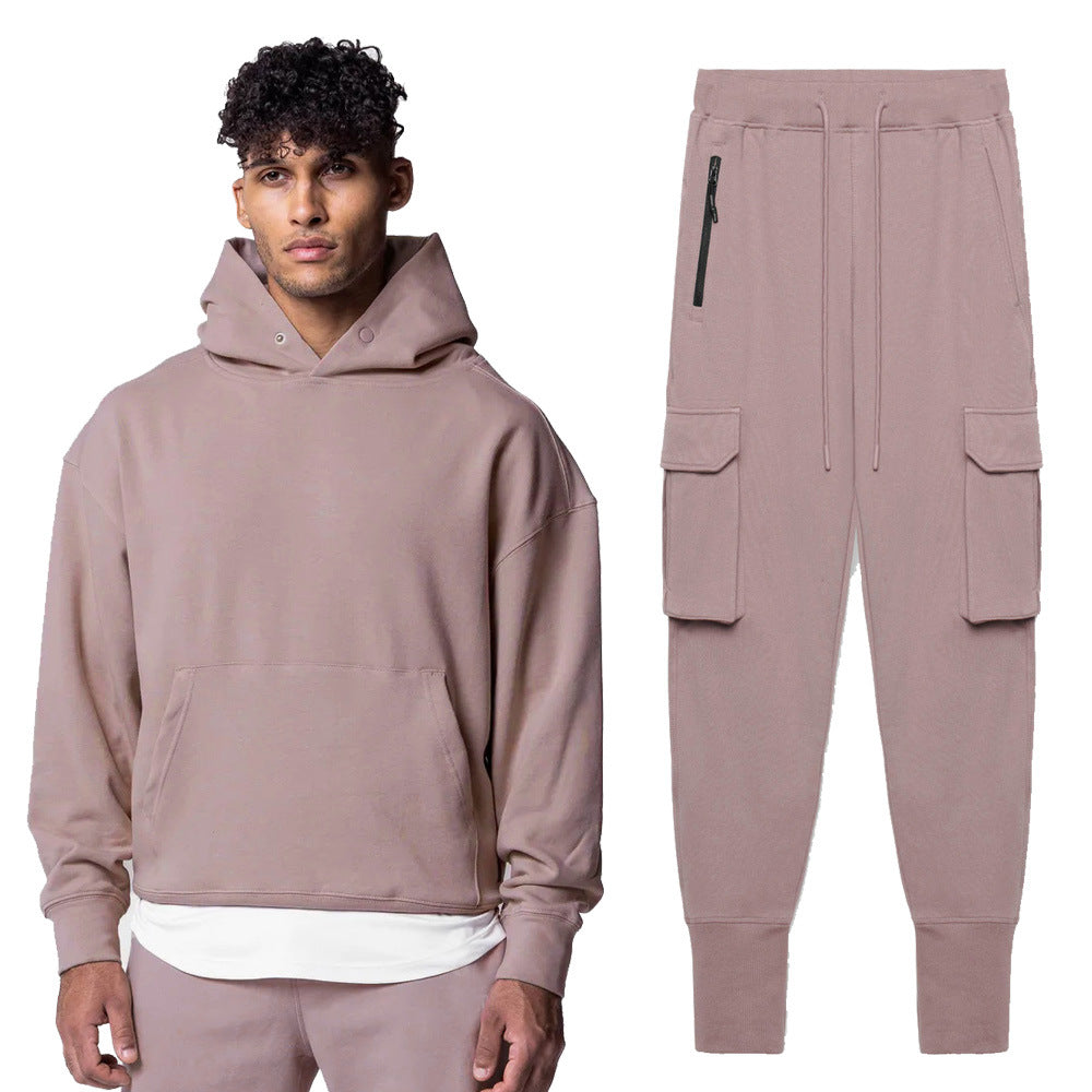 Herren Hoodie mit Kängurutasche und Cargo-Hose Modern