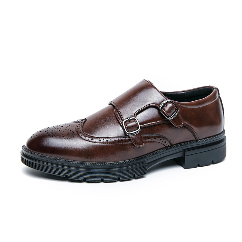 Damen Monk-Schuhe Elegantes Design Leder Schwarz