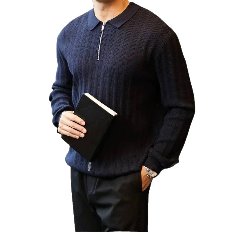 Herren Strickpullover Kragen Reißverschluss Modern