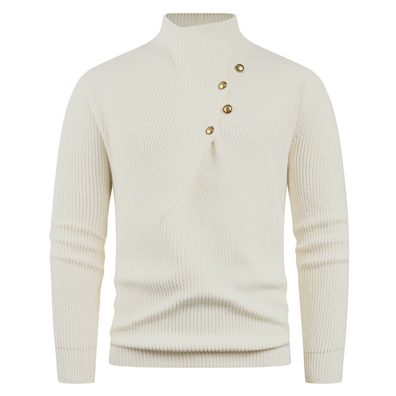 Herren Pullover Modern Stehkragen Dekorative Knöpfe