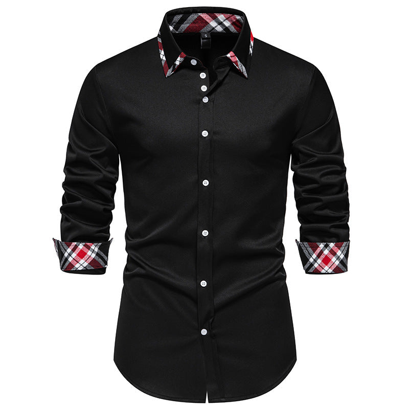 Herren Langarmhemd Elegantes Karo Hemd Modern