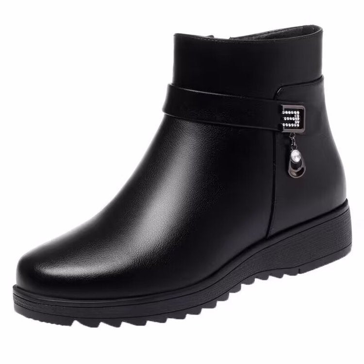 Damen Stiefeletten Warm Winterlich Mit Klappverschluss