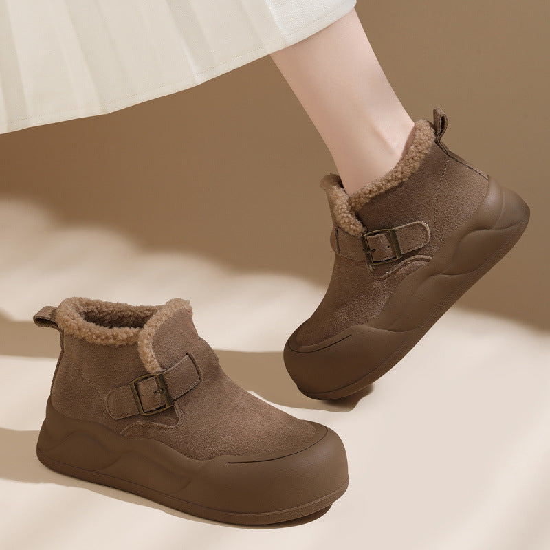 Damen Stiefeletten Winterlich Warm mit Weichem Innenfutter