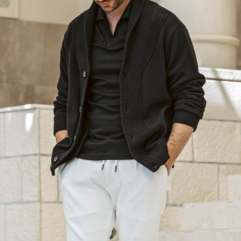 Herren Strickcardigan Lässig V-Ausschnitt Knöpfe Modern