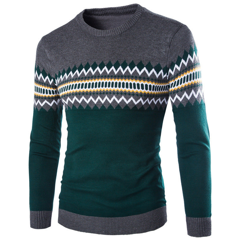 Herren Strickpullover Geometrisches Muster Modern Style