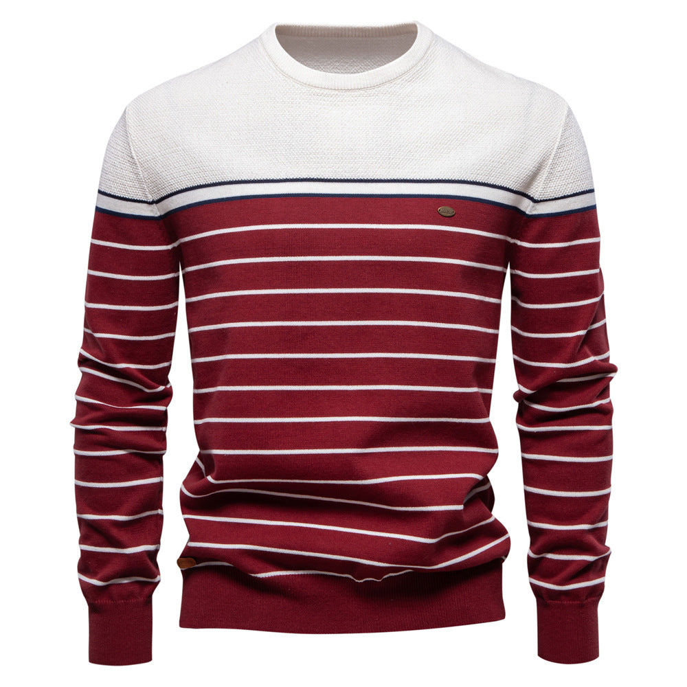 Herren Strickpullover Maritim Streifen Modern