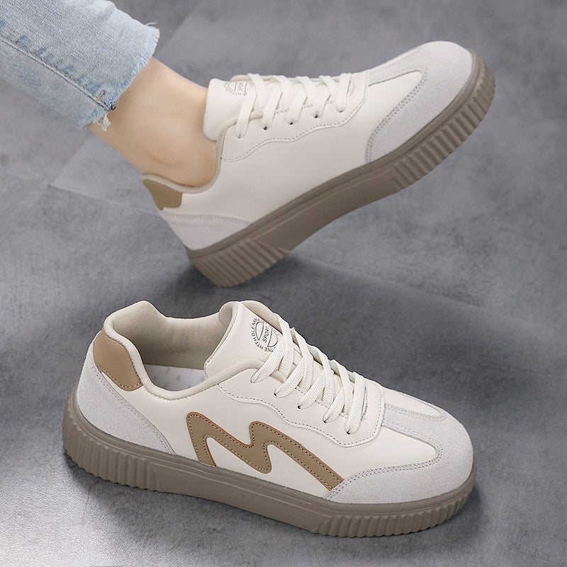 Damen Sneaker Minimalistisch Rutschfest Weiß
