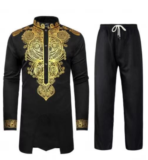 Herren Anzug Set Elegant mit Stickerei und bequeme Hosen