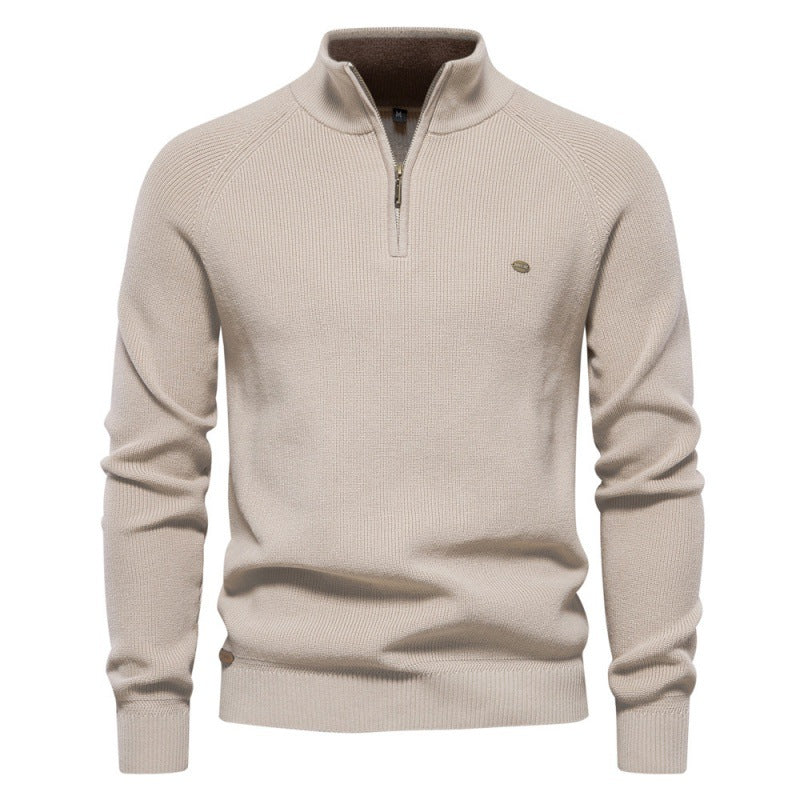 Herren Strickpullover Sportlich Halbzipp Reißverschluss