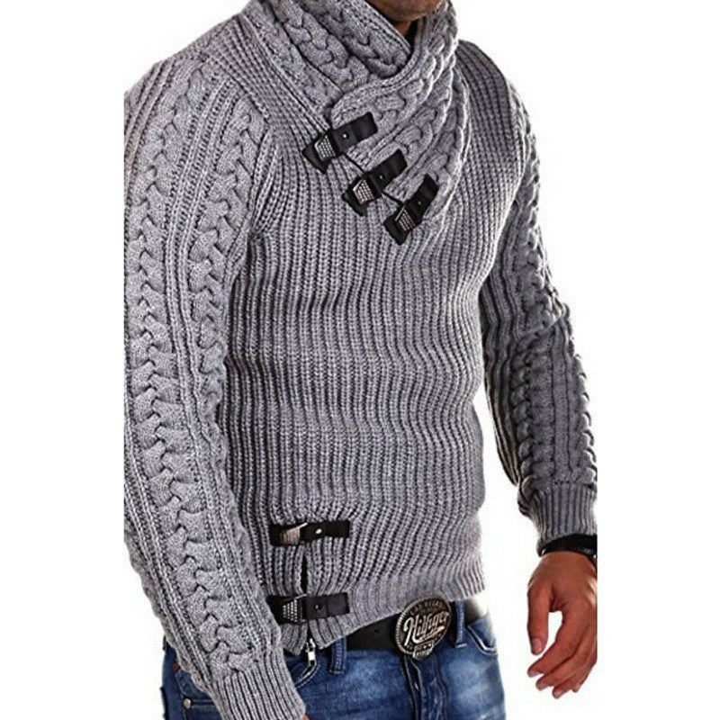 Herren Strickpullover Modern Hochkragen Stilvoll