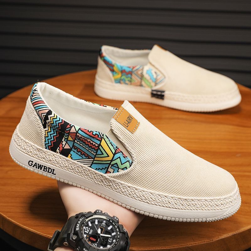 Damen Slip-On Schuhe Bunt Gemustert Sommermode