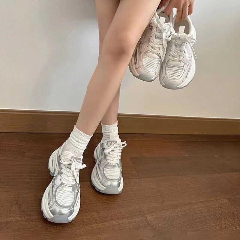 Damen Sneaker Atmungsaktiv Mesh Laufsohle