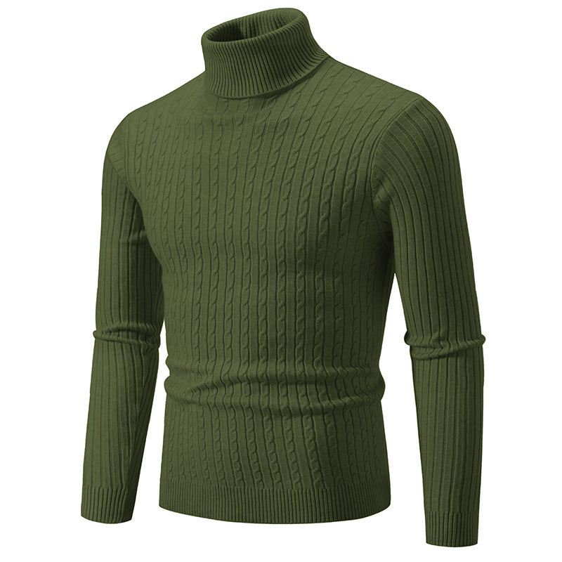 Herren Rollkragenpullover Strukturiert Zopfmuster Modisch