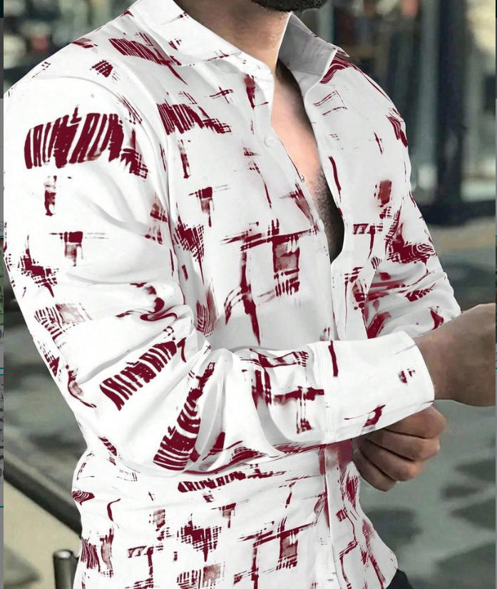 Herren Langarmhemd Modern Auffällig Berlin Style