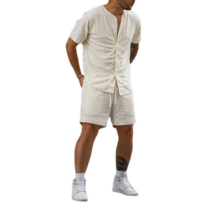 Herren Sport-Set Kurzarm-Shirt und Shorts Atmungsaktiv