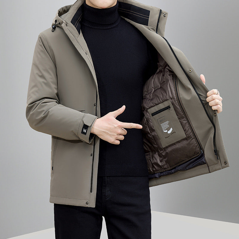 Herren Winterjacke Isoliert Verstellbares Kapuzen mit Taschen