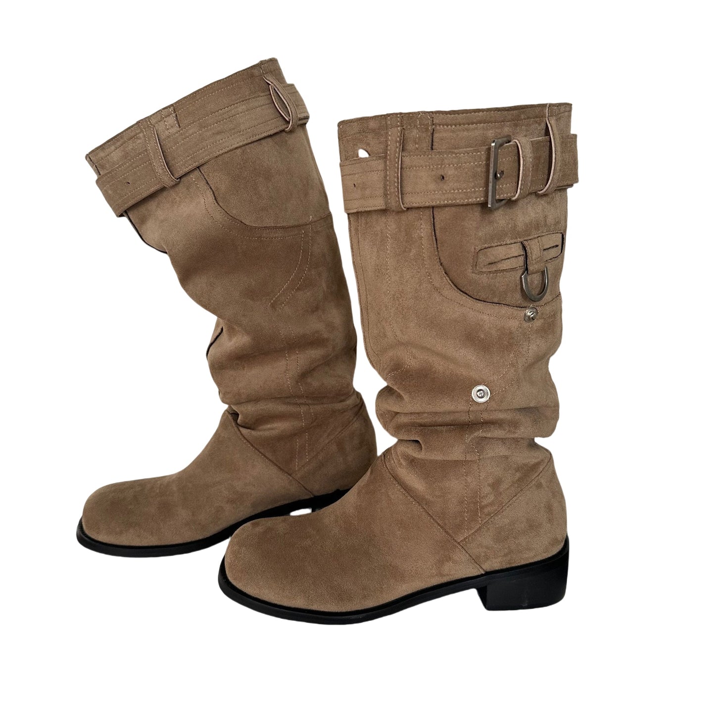 Damen Stiefel Mit Gummibund Komfort Blockabsatz Modern
