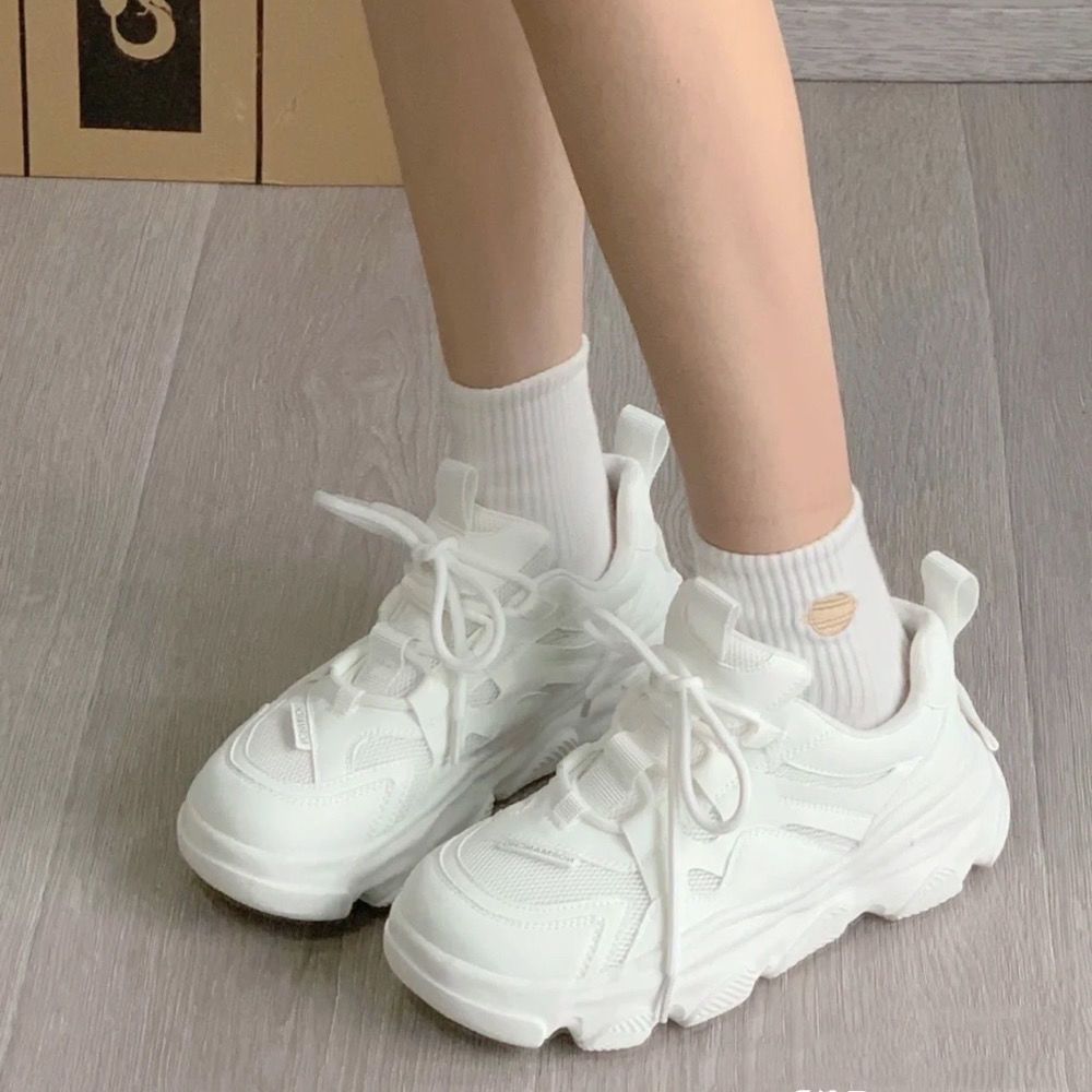 Damen Sneaker Chunky Bequem Komfort Schuhe Schwarz