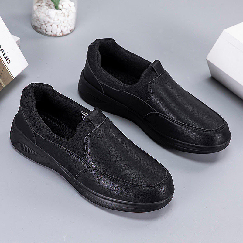 Damen Slip-On Sneaker Bequem Leder Schwarz