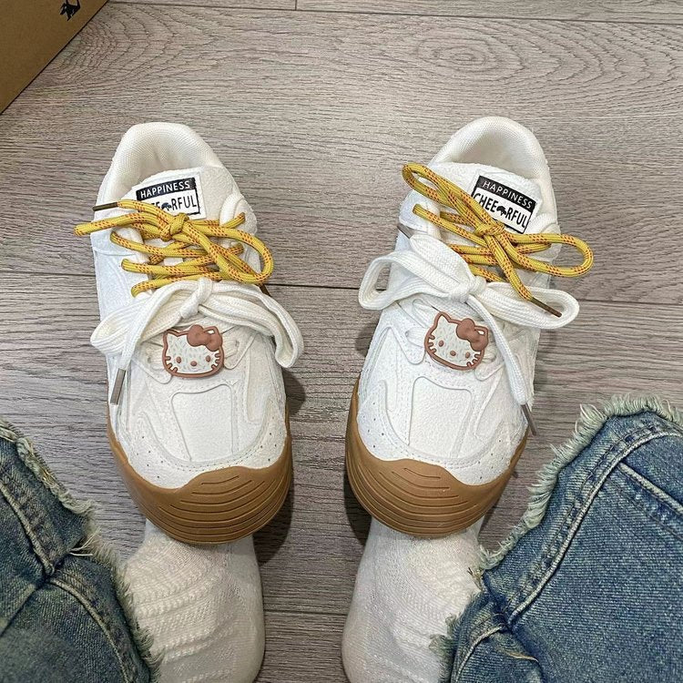 Damen Sneaker Bequem Verspielt Sportlich Weiß