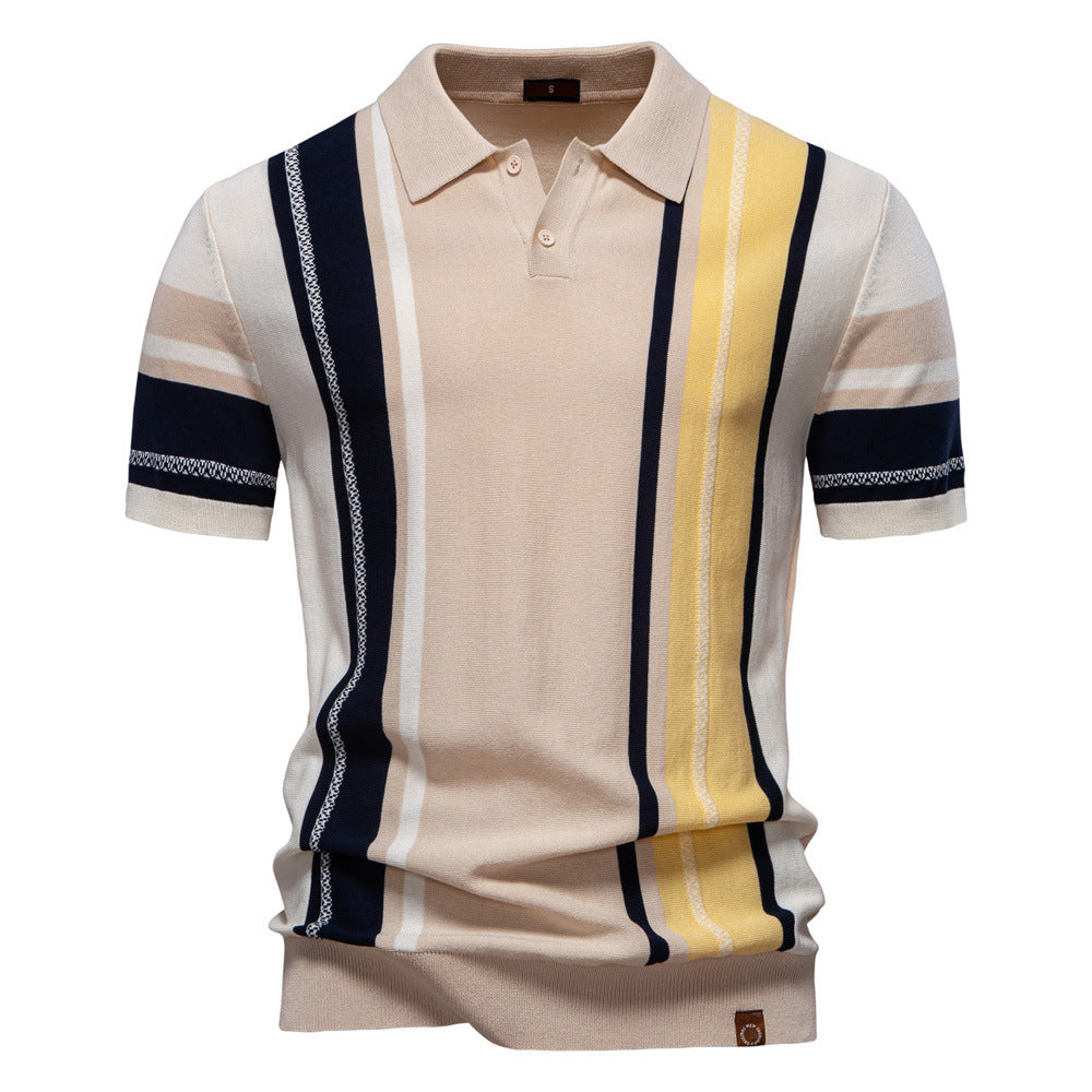 Herren Poloshirt Modern Farbstreifen Slim Fit