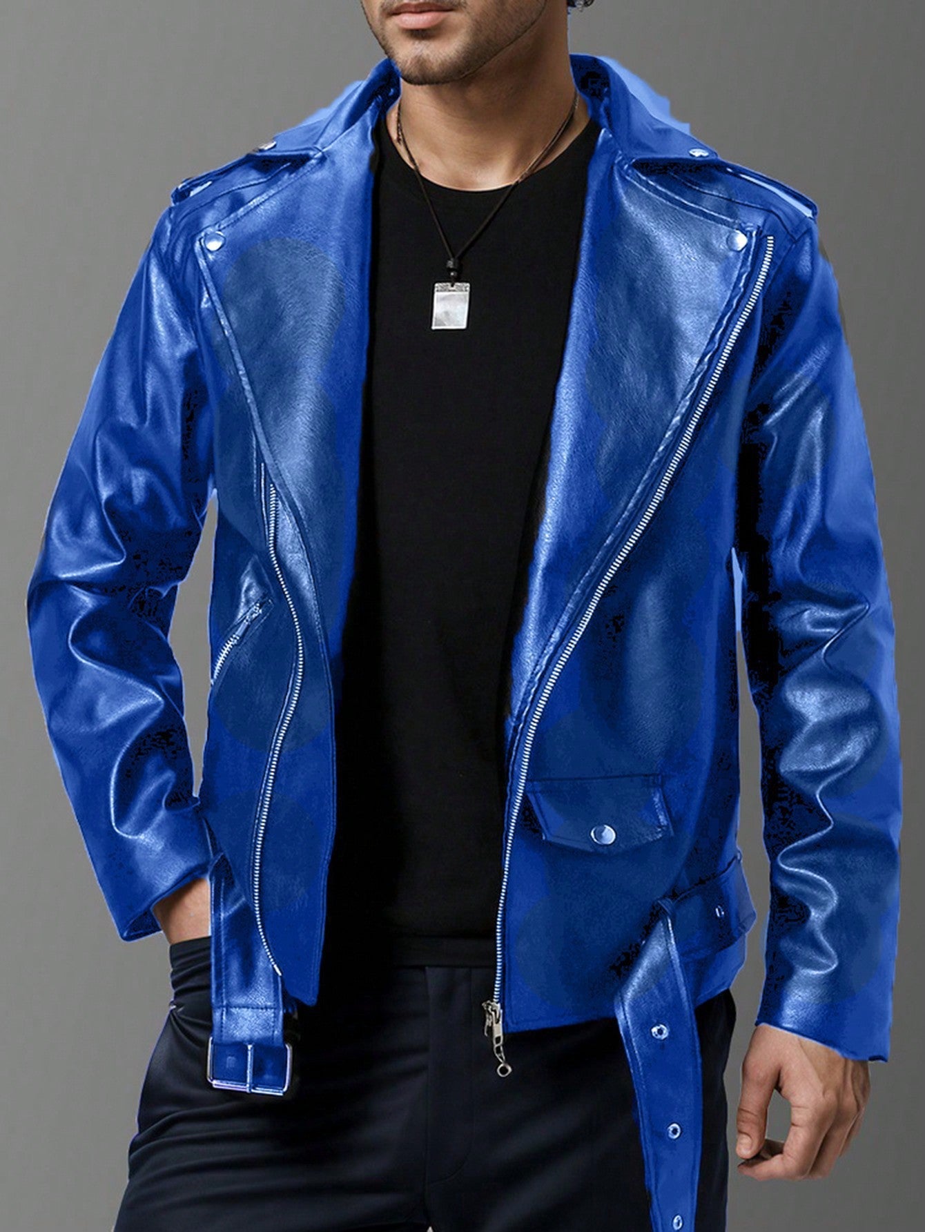 Echtleder Bikerjacke Herren Lederjacke Schwarz Stilvoll