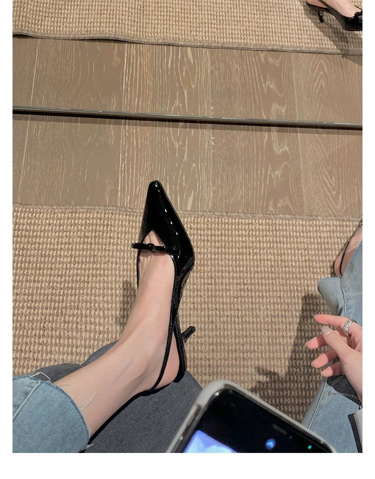 Damen Pumps Slingback Elegant Schleife High Heel
