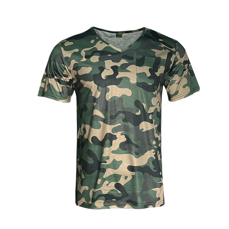 Männer Camo T-Shirt Grün Militärstyle