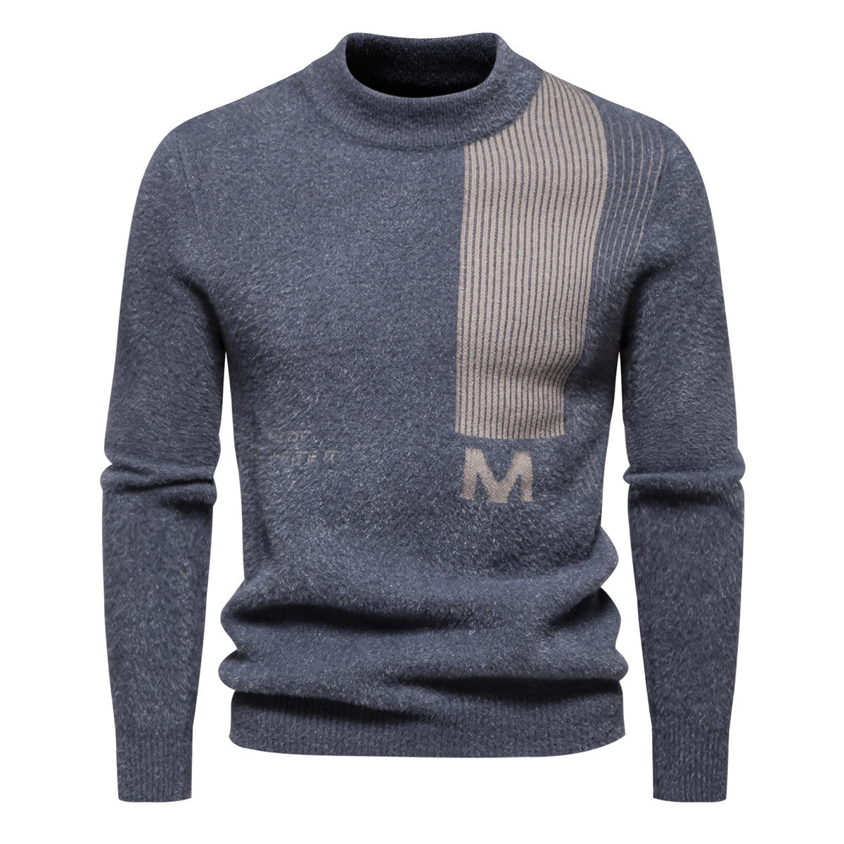 Herren Strickpullover Modern Stehkragen Strukturiert Hochwertig