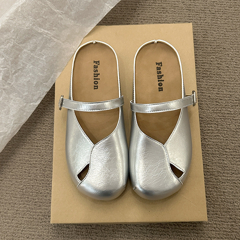 Damen Clogs Bequem Verstellbarer Riemen Breiter Zeh